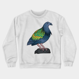 Nicobar pigeon bird cartoon illustration Crewneck Sweatshirt